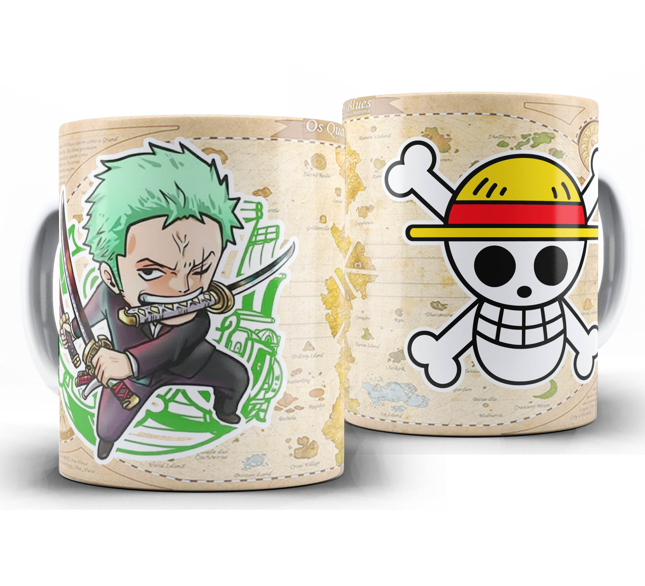 Caneca Anime - One Piece Chibi - Chapeu de Palha - Zoro